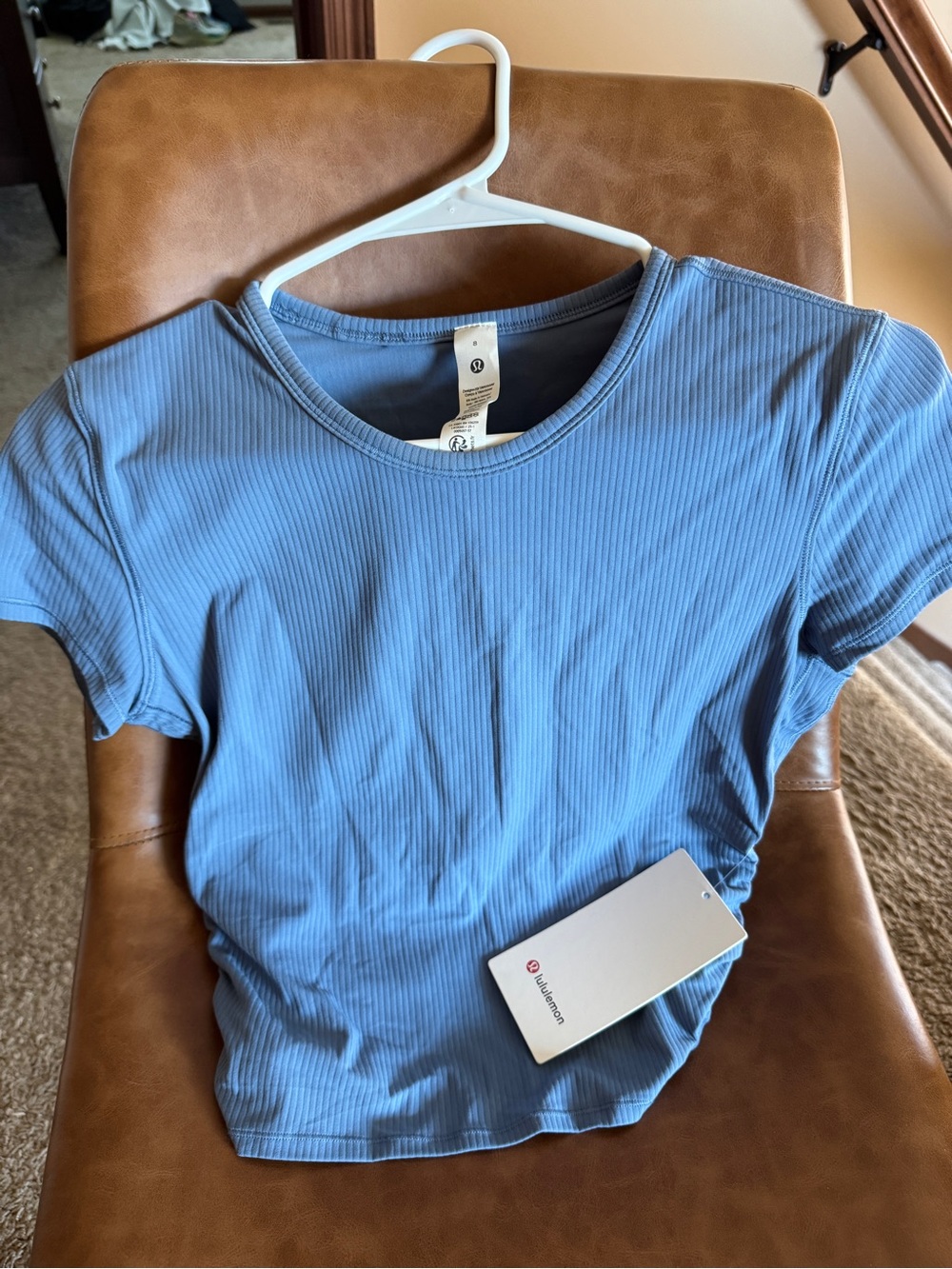 lululemon athletica Ribbed Short Sleeve Tee — Blue